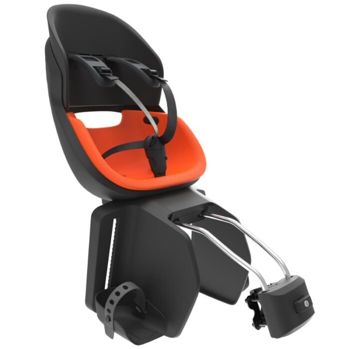 Prodigee-porte-bebe-siege-enfant-arriere-icon-a-fixer-sur-cadre-noir-coussin-orange-avec-serrure.jpg